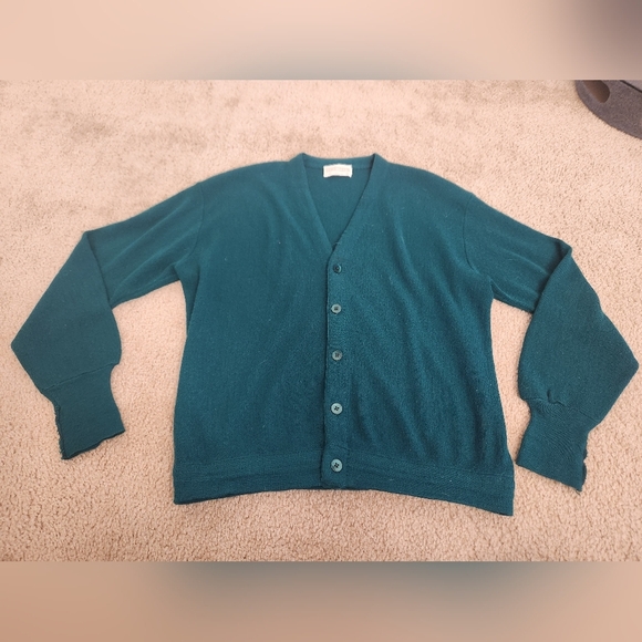 Womens Knit Vintage Sweater Lord Jeff Green Cardigan Size XL #Q372 - Picture 1 of 7